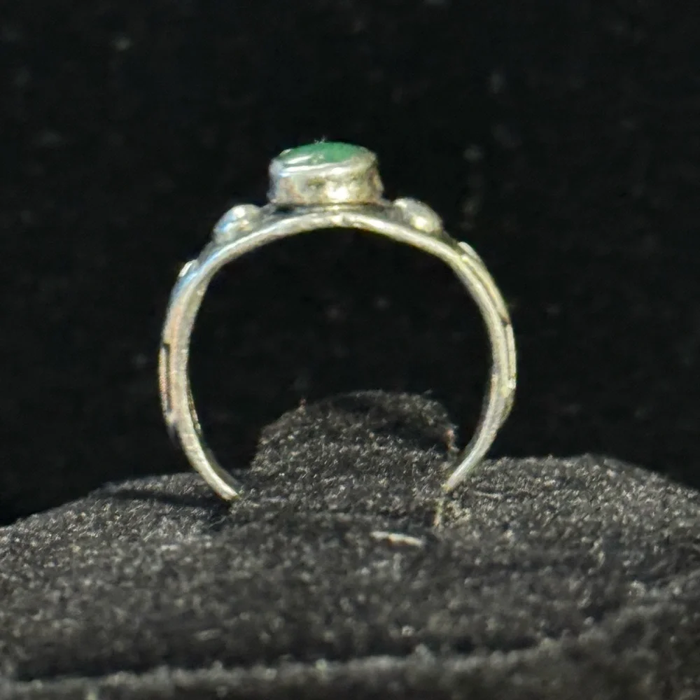 Vintage Native American Turquoise Sterling Silver Midi Knuckle Ring Size 1.75